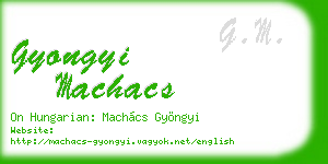 gyongyi machacs business card